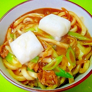 焼き餅乗せ♪力カレーうどん